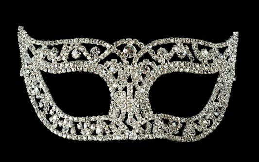 Masque Vénitien de Luxe Mascarade Loup avec Strass – Artisanat Authentique de Venise