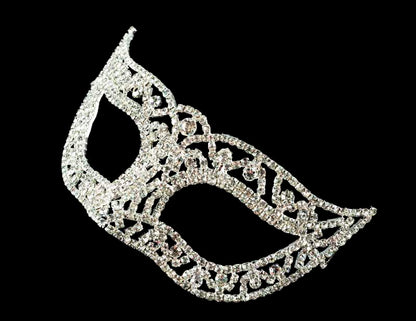 Masque Vénitien de Luxe Mascarade Loup avec Strass – Artisanat Authentique de Venise