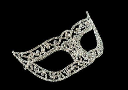 Masque Vénitien de Luxe Mascarade Loup avec Strass – Artisanat Authentique de Venise