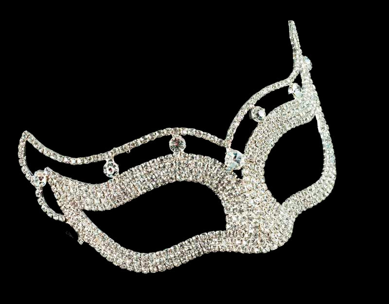 Masque Vénitien de Luxe Mascarade Loup avec Strass – Artisanat Authentique de Venise