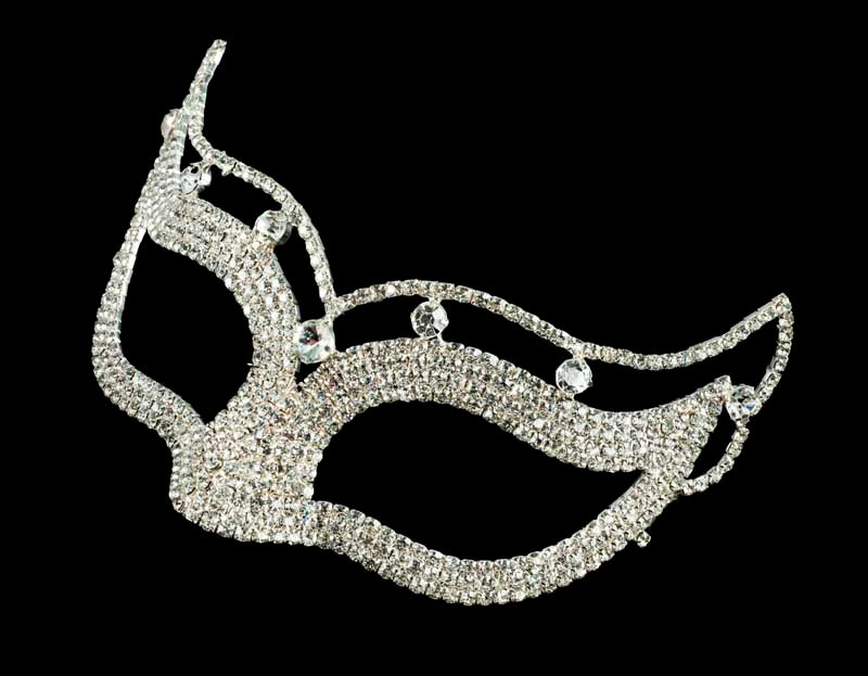 Masque Vénitien de Luxe Mascarade Loup avec Strass – Artisanat Authentique de Venise