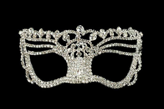 Masque Vénitien de Luxe Mascarade Loup avec Strass – Artisanat Authentique de Venise