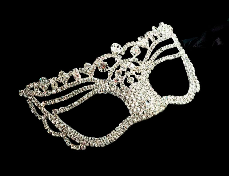 Masque Vénitien de Luxe Mascarade Loup avec Strass – Artisanat Authentique de Venise