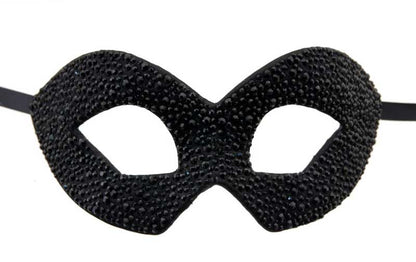 Masque de Venise de Luxe Colombine Strass Noir Swarovski – Artisanat Authentique de Venise