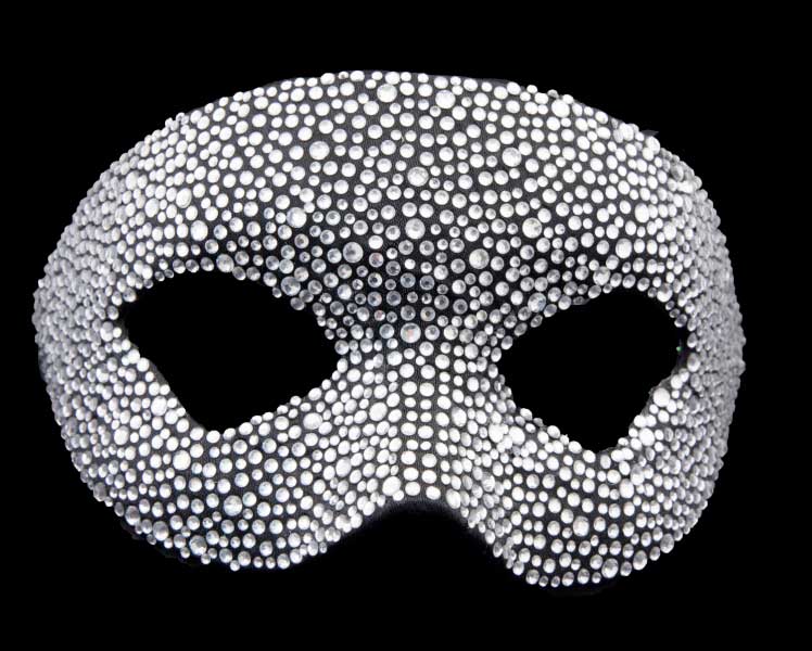 Masque de Venise de Luxe Colombine Strass Argenté Swarovski – Artisanat Authentique de Venise