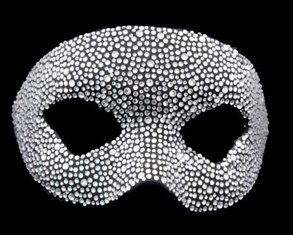 Masque de Venise de Luxe Colombine Strass Argenté Swarovski – Artisanat Authentique de Venise