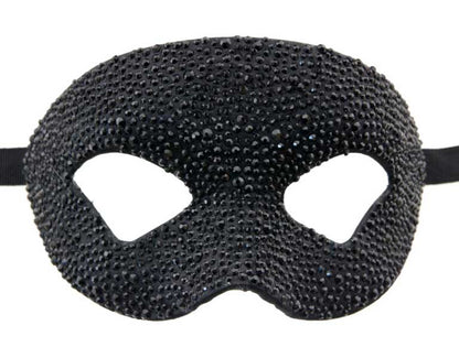 Masque de Venise de Luxe Colombine Strass Noir Swarovski – Artisanat Authentique de Venise