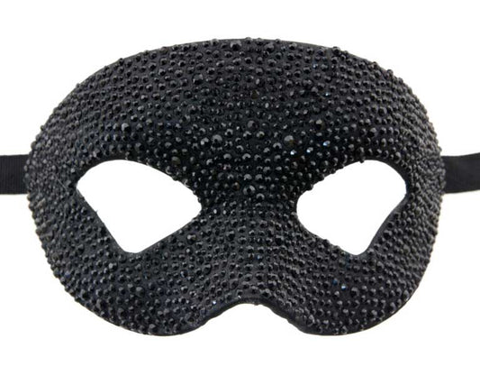 Masque de Venise de Luxe Colombine Strass Noir Swarovski – Artisanat Authentique de Venise