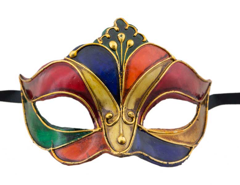 Masque Loup Arlequin Diadème – Artisanat Authentique de Venise