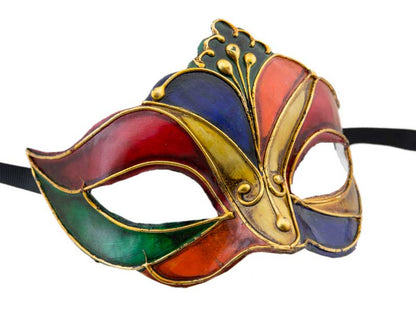 Masque Loup Arlequin Diadème – Artisanat Authentique de Venise