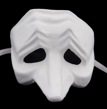 Masque Volto Pulcinella Blanc à Peindre – Artisanat Authentique de Venise
