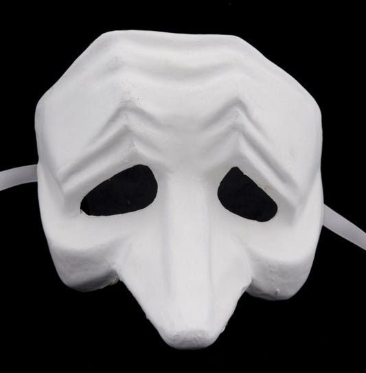 Masque Volto Pulcinella Blanc à Peindre – Artisanat Authentique de Venise