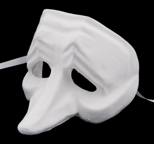 Masque Volto Pulcinella Blanc à Peindre – Artisanat Authentique de Venise