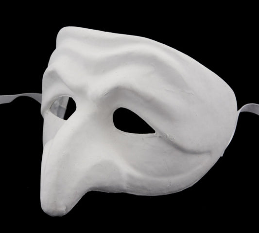 Masque Volto Pucinella Blanc à Peindre – Artisanat Authentique de Venise