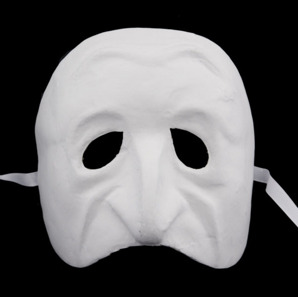 Masque Volto Pulcinella Blanc à Peindre – Artisanat Authentique de Venise
