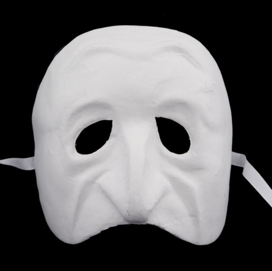 Masque Volto Pulcinella Blanc à Peindre – Artisanat Authentique de Venise