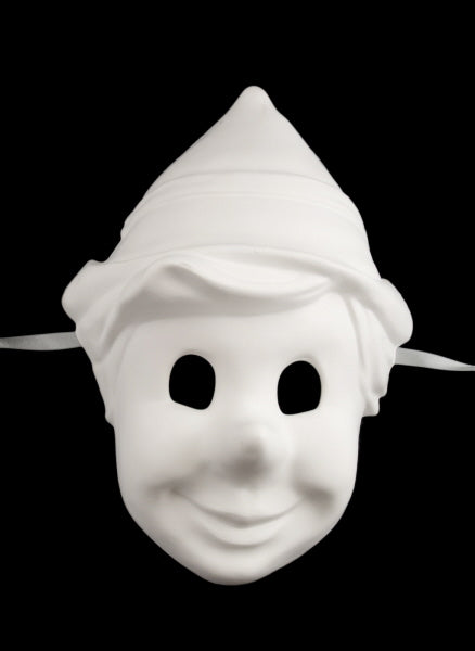 Masque Pinocchio Blanc à Peindre – Artisanat Authentique de Venise