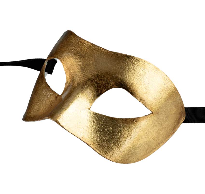Masque de Venise Colombine Doré – Artisanat Authentique de Venise
