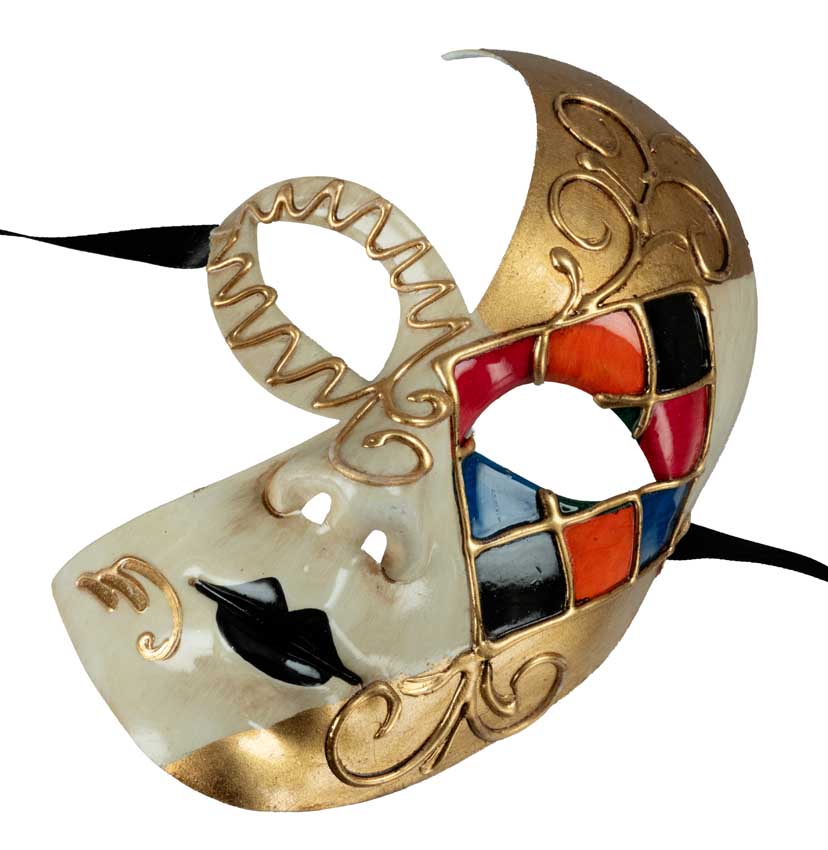 Masque Vénitien Demi Visage Multicolore – Artisanat Authentique de Venise