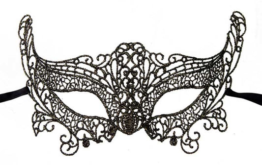 Masque Vénitien Loup EVA Noir Reflets Dorés