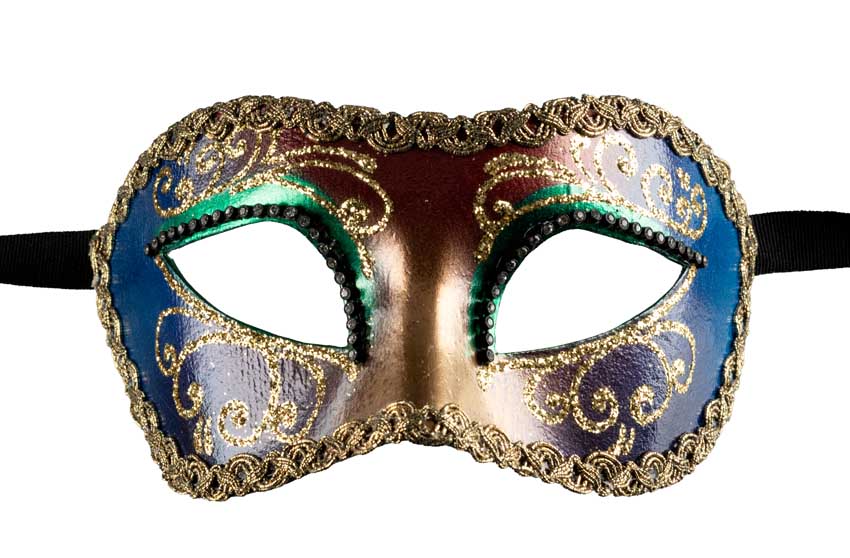 Masque Colombine Tutti Frutti Doré – Artisanat Authentique de Venise