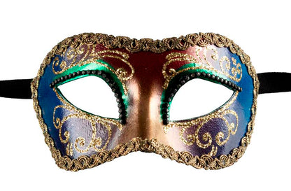 Masque Colombine Tutti Frutti Doré – Artisanat Authentique de Venise