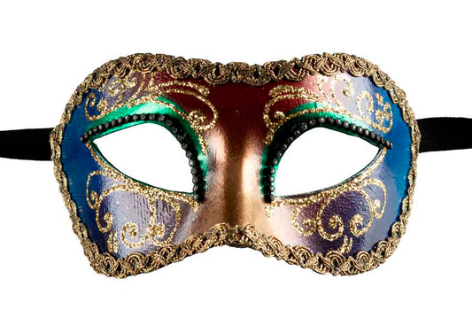 Masque Colombine Tutti Frutti Doré – Artisanat Authentique de Venise