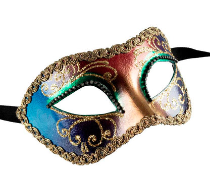 Masque Colombine Tutti Frutti Doré – Artisanat Authentique de Venise