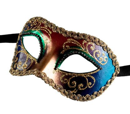 Masque Colombine Tutti Frutti Doré – Artisanat Authentique de Venise