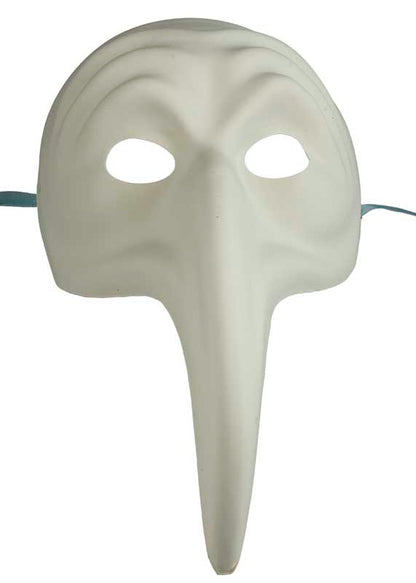 Masque Naso Turco Blanc à Peindre – Artisanat Authentique de Venise