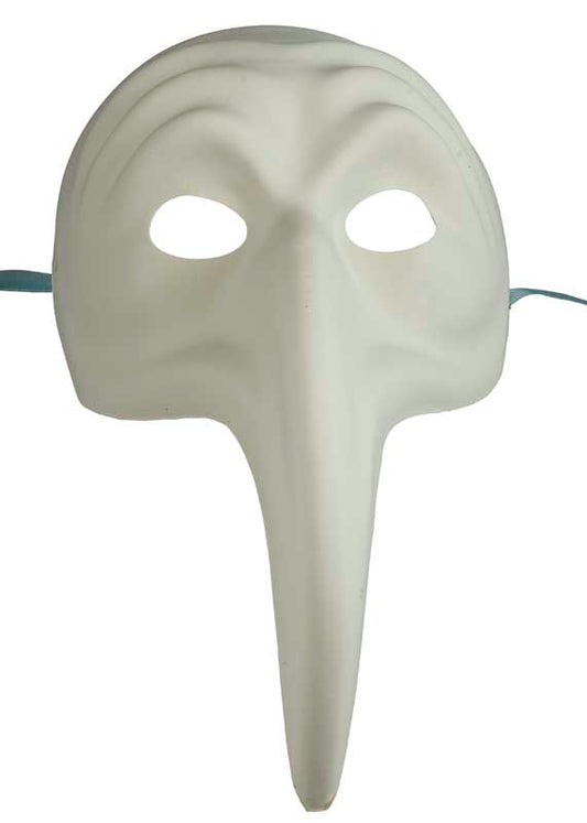 Masque Naso Turco Blanc à Peindre – Artisanat Authentique de Venise