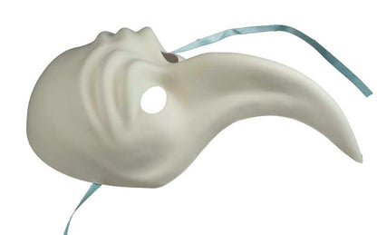 Masque Naso Turco Blanc à Peindre – Artisanat Authentique de Venise