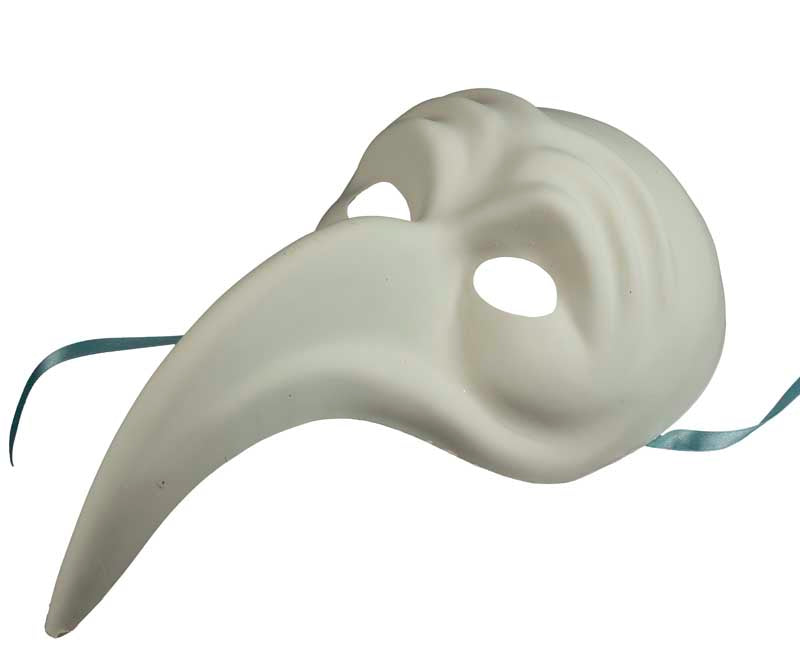 Masque Naso Turco Blanc à Peindre – Artisanat Authentique de Venise