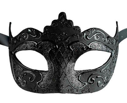 Masque Colombine Noir à Pointe – Artisanat Authentique de Venise