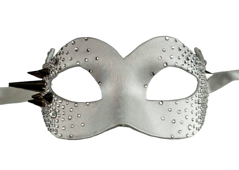Masque Colombine Strass Bling Blanc – Artisanat Authentique de Venise