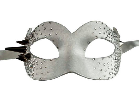 Masque Colombine Strass Bling Blanc – Artisanat Authentique de Venise