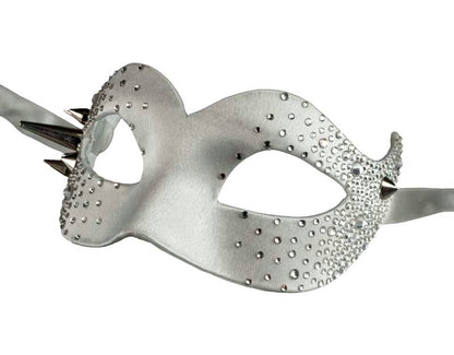 Masque Colombine Strass Bling Blanc – Artisanat Authentique de Venise