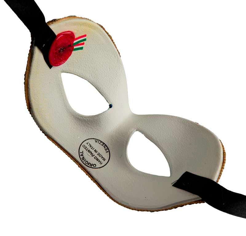 Masque Colombine Bleu et Doré – Artisanat Authentique de Venise