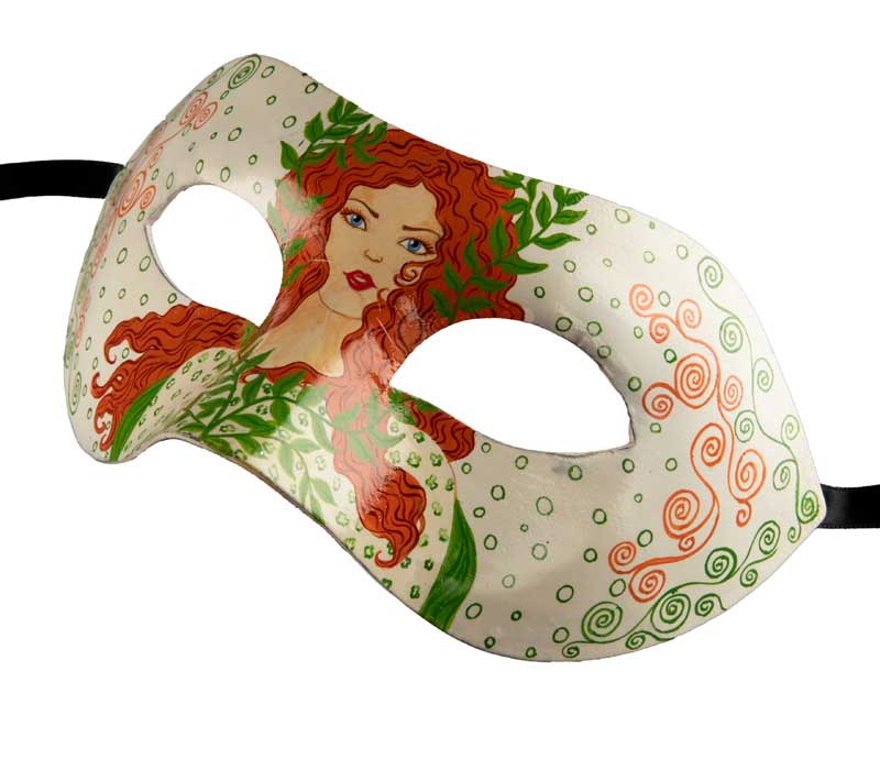 Masque Colombine Portrait de Nymphe Collection Accademia – Artisanat Authentique de Venise