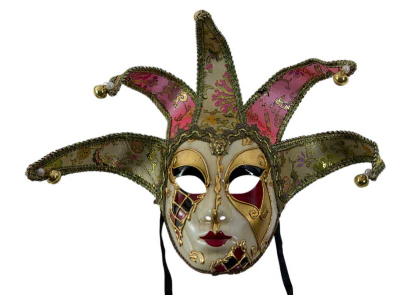 Masque Volto Jolly Visage Doré – Artisanat Authentique de Venise