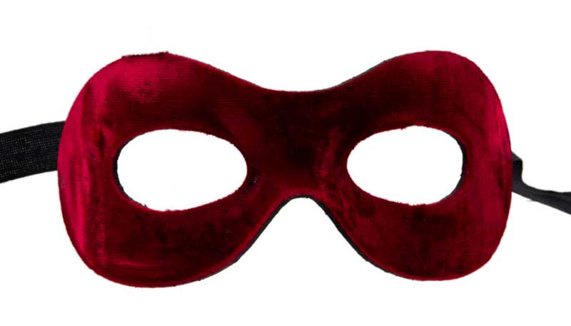 Masque Loup Vénitien Colombine Miss Velours Rouge Bordeaux – Artisanat Authentique de Venise