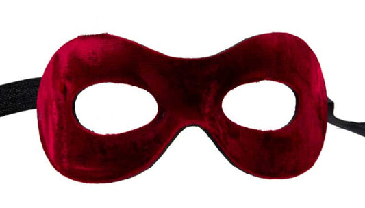 Masque Loup Vénitien Colombine Miss Velours Rouge Bordeaux – Artisanat Authentique de Venise