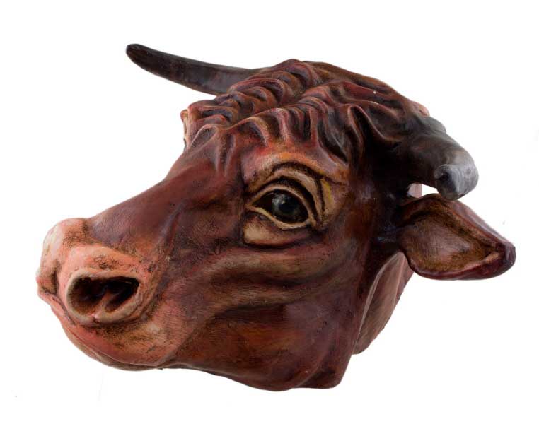 Masque Vénitien Vache ou Taureau en Papier Mâché – Artisanat Authentique de Venise