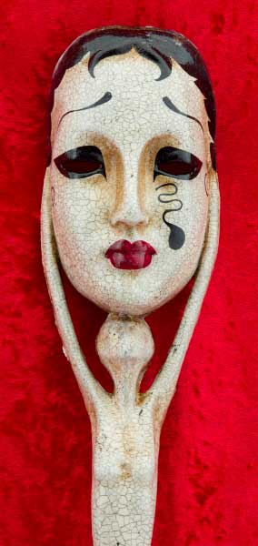 Masque Vénitien Colombine Pierrot à Bâton – Artisanat Authentique de Venise