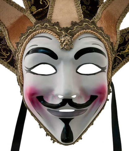 Masque Vendetta Jolly à 7 Pointes – Artisanat Authentique de Venise