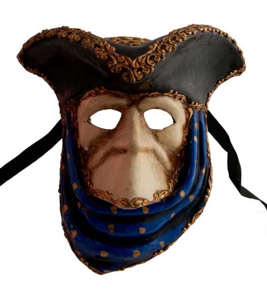 Masque de Venise Casanova Bleu – Artisanat Authentique de Venise