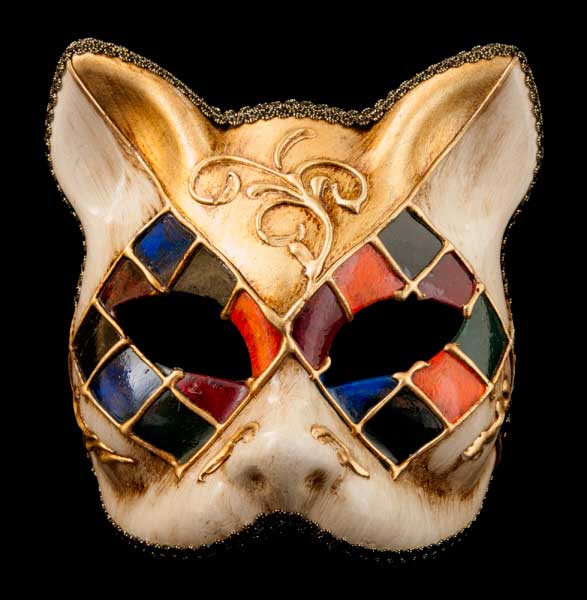 Masque Chat Gatto de Venise Tutti-frutti Mosaïque – Artisanat Authentique de Venise
