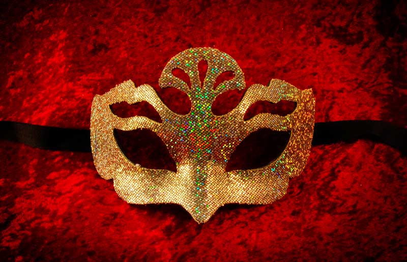 Masque Colombine Baroque Crème et Doré – Artisanat Authentique de Venise
