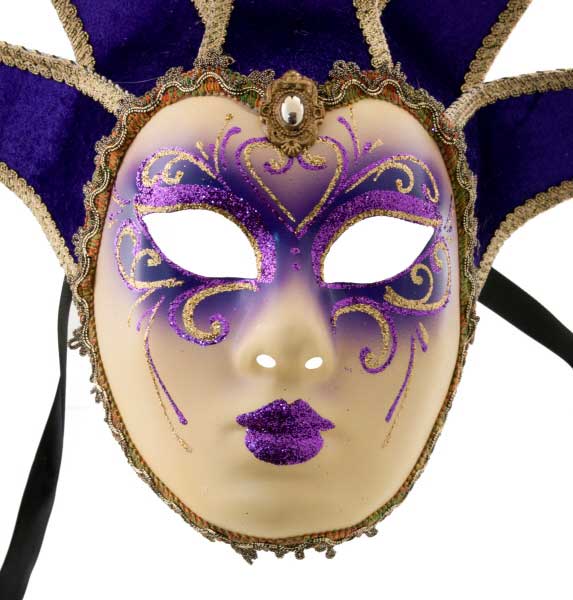 Masque Elfe Volto Jolly Violet – Artisanat Authentique de Venise