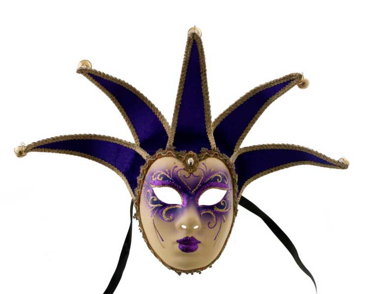 Masque Elfe Volto Jolly Violet – Artisanat Authentique de Venise